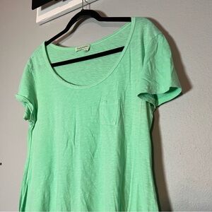 Fresh Produce Vintage Drape T Tunic Light Green Short Sleeve Size Large Flaw